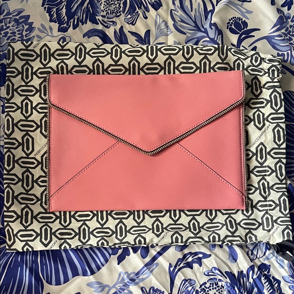{Rebecca Minkoff} Pink Textured Clutch